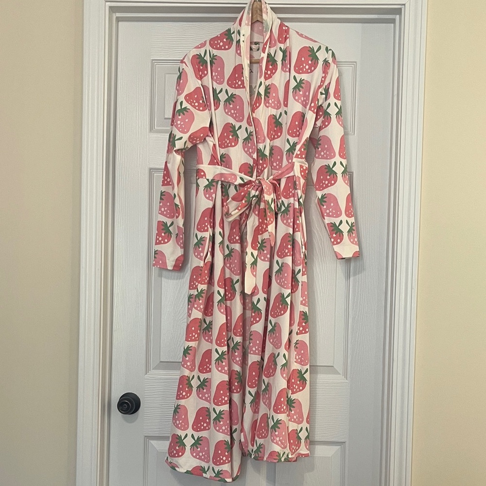 Strawberry Print Robe Monica + Andy